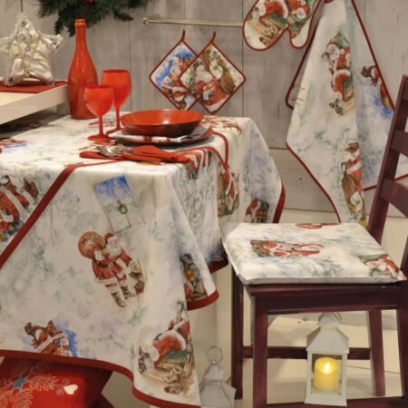 Bottaro Tovaglia Natalizia In Puro Cotone Mercerizzato 100% Art. Clarence