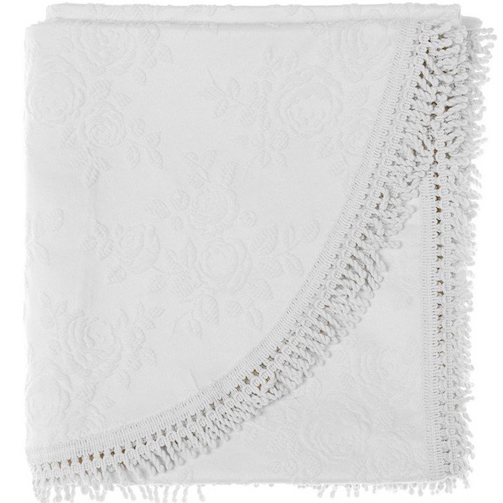 Copriletto Piquet Floral Romance Blanc Mariclò - immagine 2