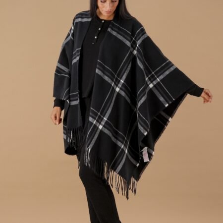 Poncho In Tinto Filo Jacquard Maryhome