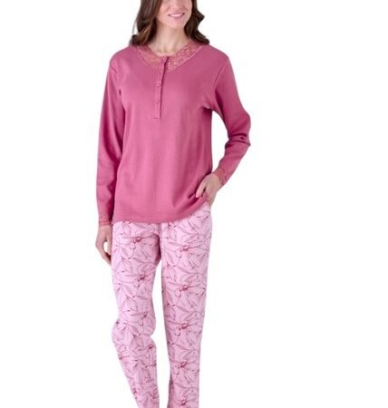 Pigiamiamoci Pigiama Invernale Caldo Cotone Interlook Amarena - Rosa Art. 3410L