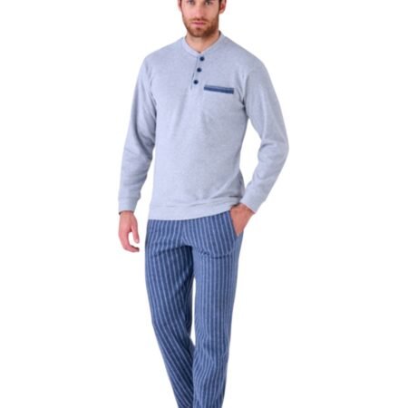 Pigiamiamoci Pigiama Invernale Uomo Punto Milano Grigio Art. 3567L