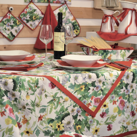 Bottaro Tovaglia Stampata In Puro Cotone 100% Mercerizzato Art. Jasmine