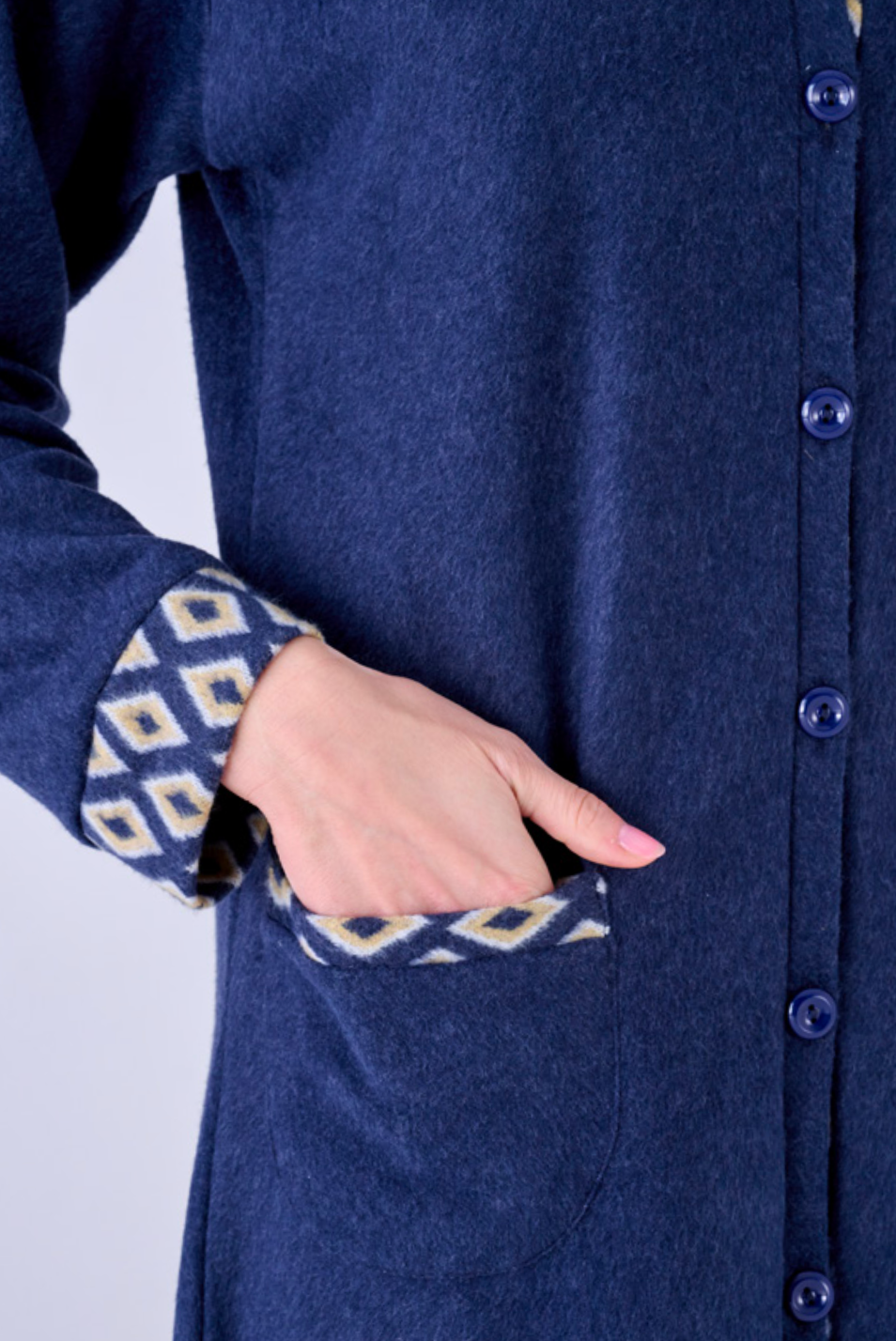 Pigiamiamoci Vestaglia Donna Invernale Punto Milano Blu Art. 3551V - immagine 3
