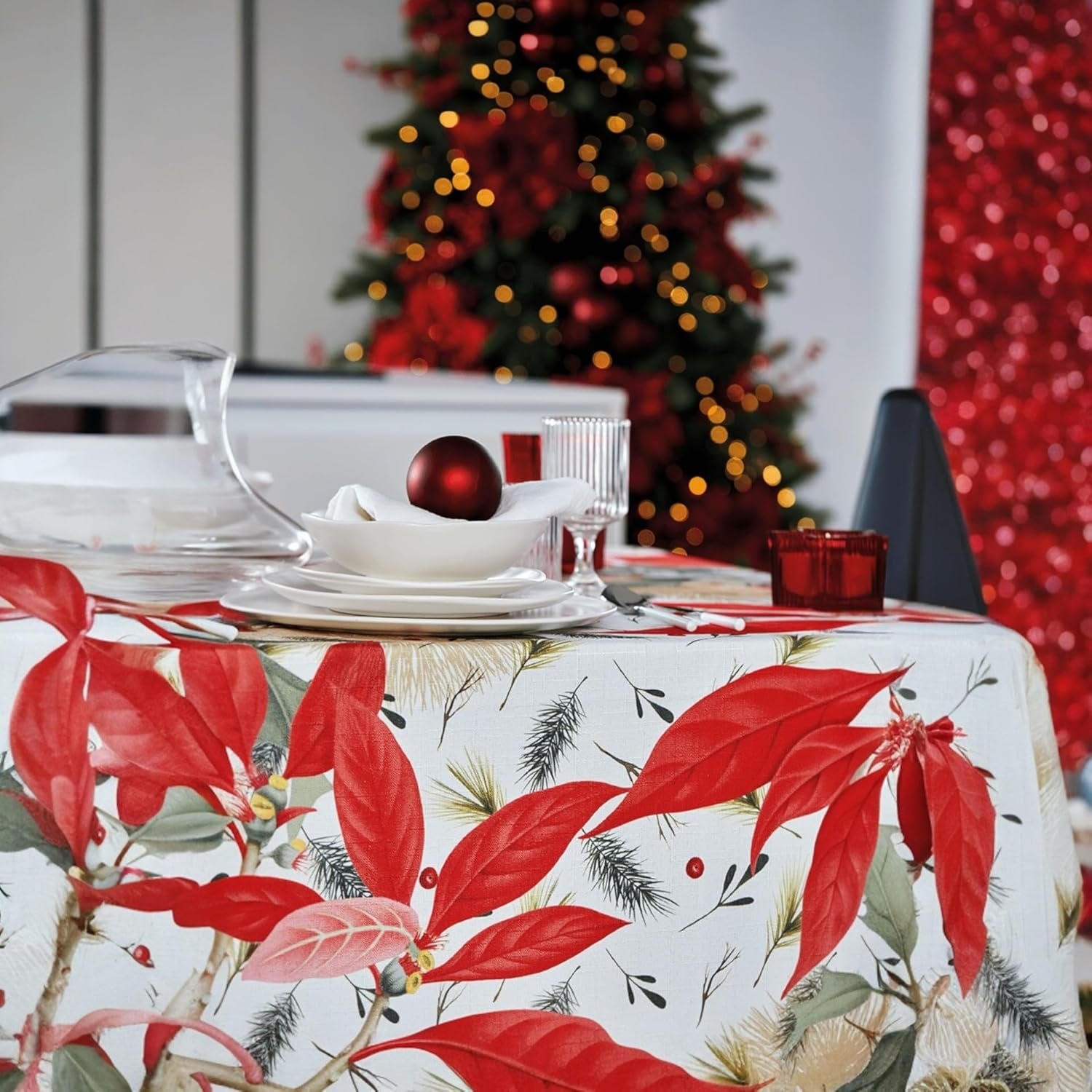 MAISON SUCRÉE Tovaglia Natalizia Antimacchia e Impermeabile Nochebuena - immagine 2