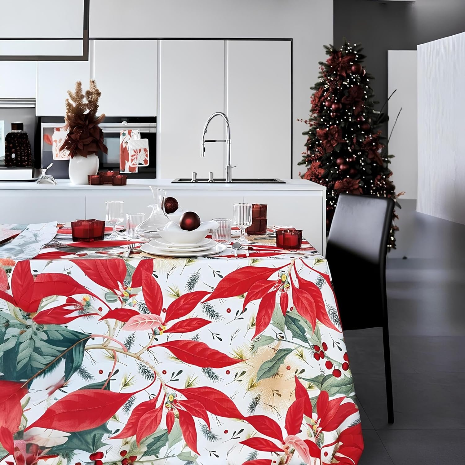 MAISON SUCRÉE Tovaglia Natalizia Antimacchia e Impermeabile Nochebuena