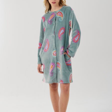 Brilliamo Vestaglia Donna Invernale In Pile Salvia Art. BQ888696