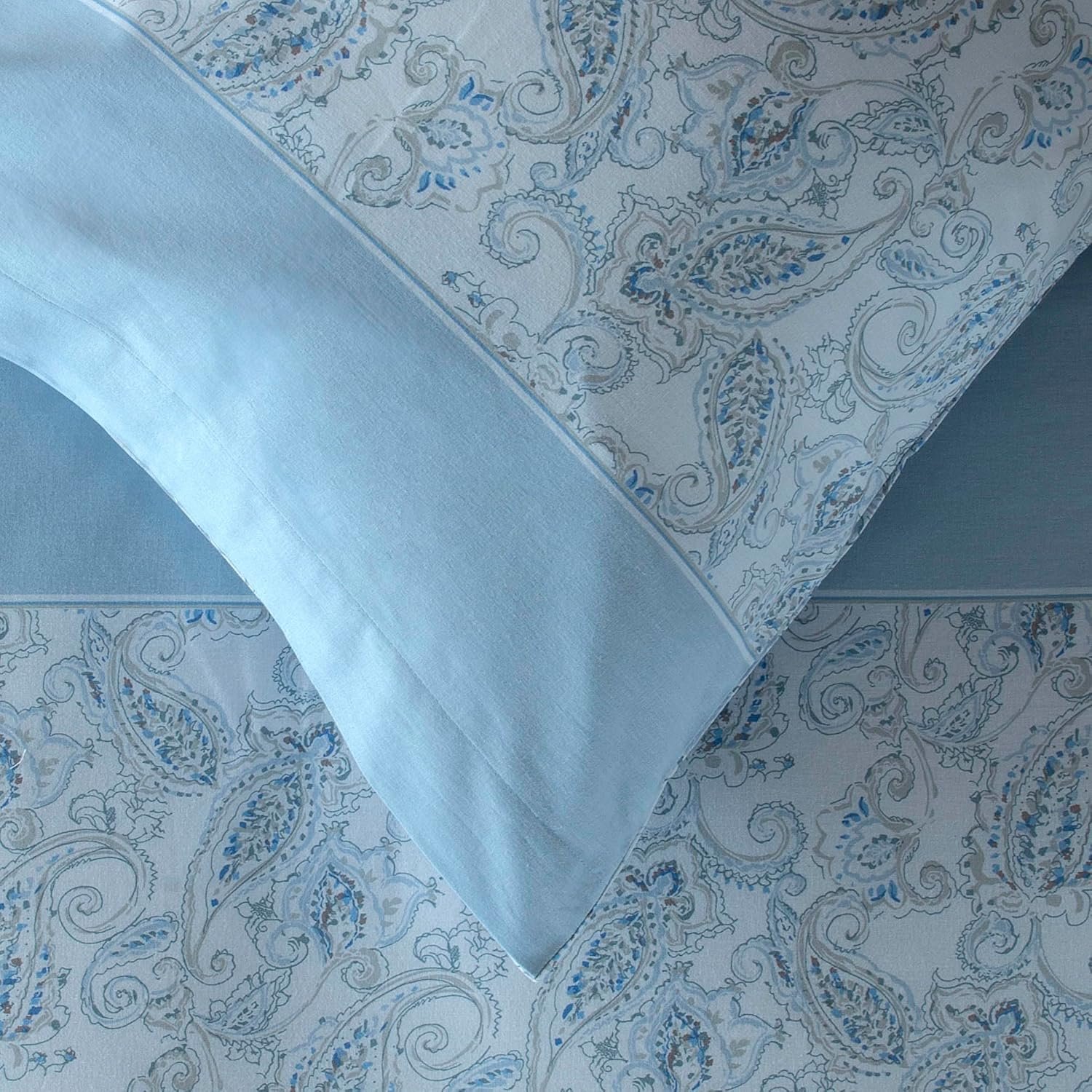 ZUCCHI Completo Lenzuola Singole Una Piazza In Caldo Cotone cm 90x200 Art. BREEZE Cielo - immagine 2