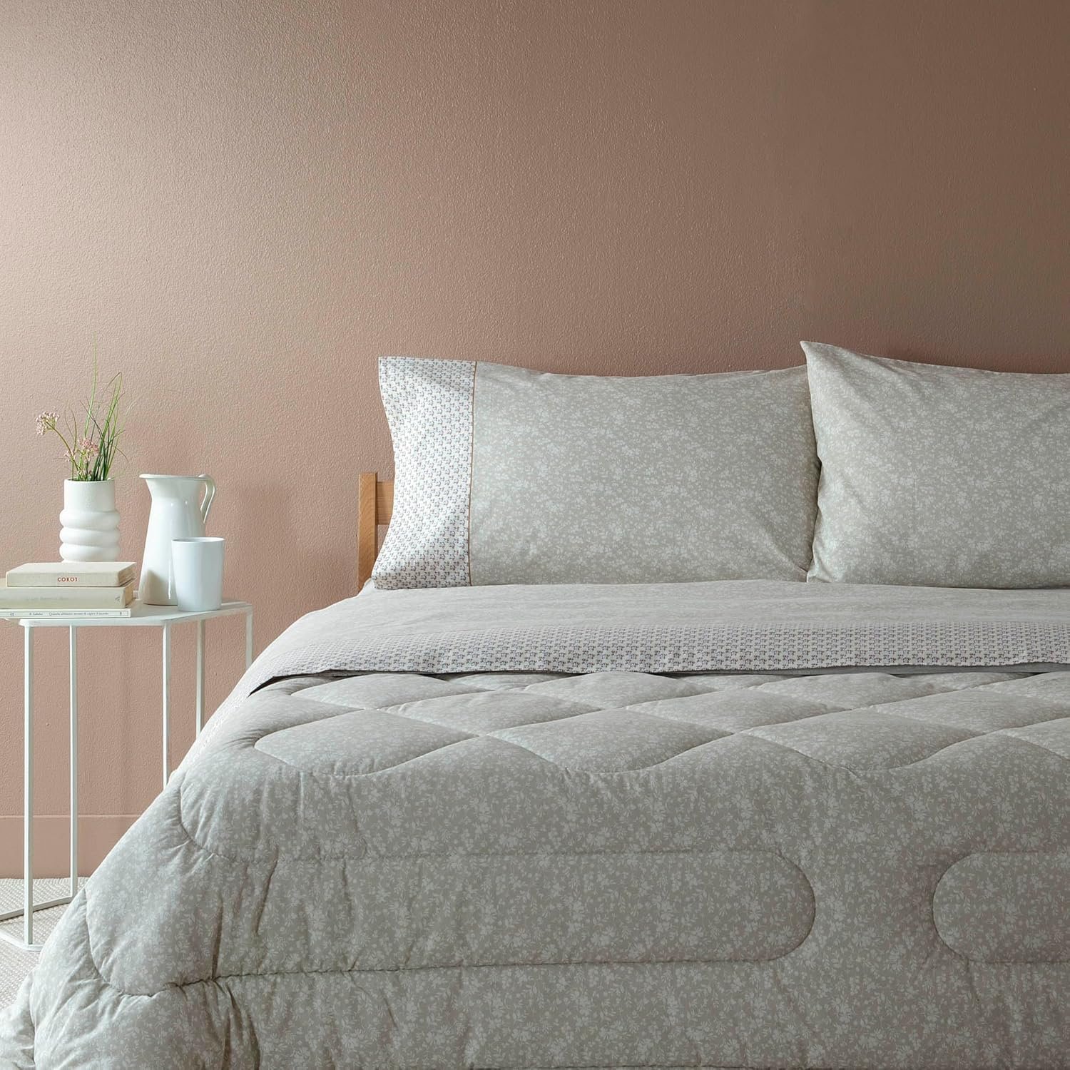 ZUCCHI Completo Lenzuola Singole Una Piazza In Caldo Cotone cm 90x200 Art. FRESIA Beige