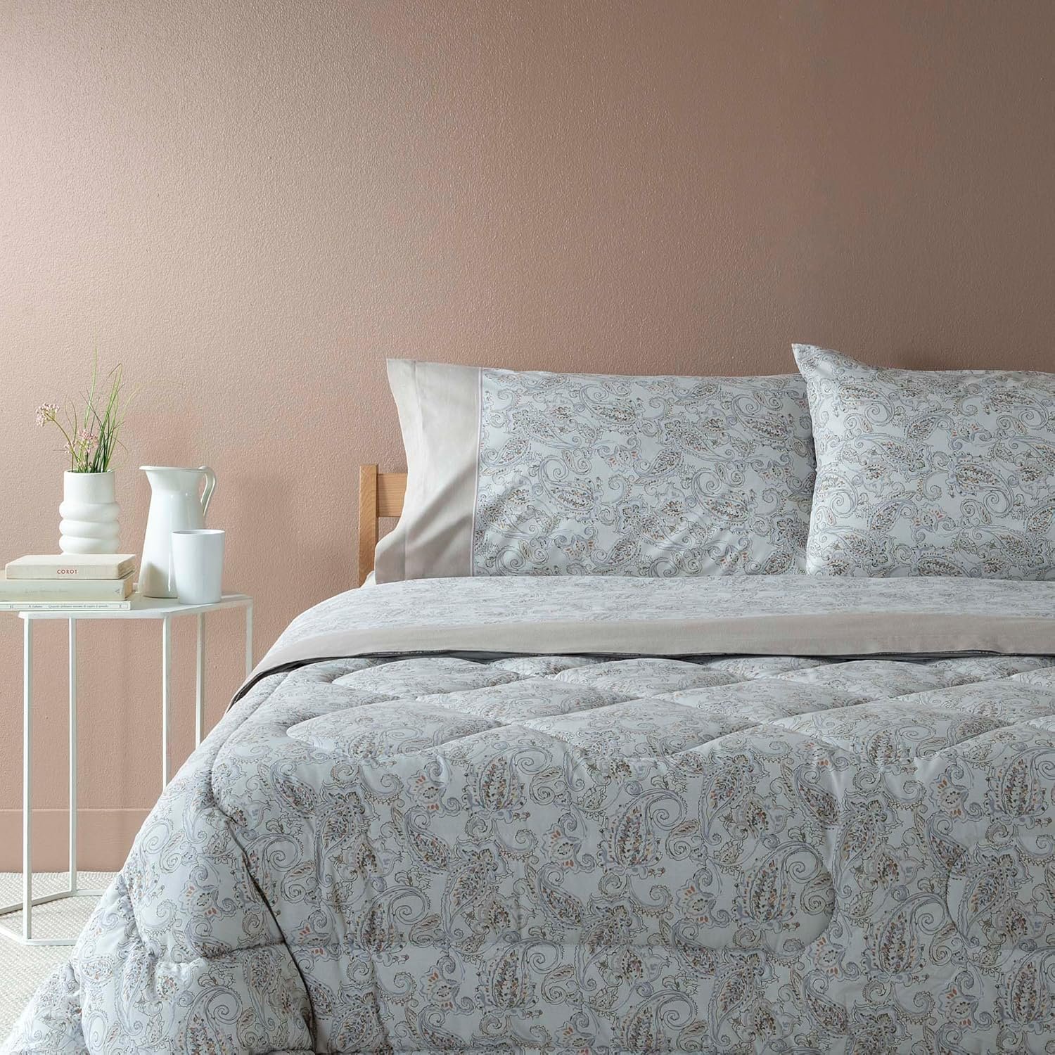 ZUCCHI Completo Lenzuola Singole Una Piazza In Caldo Cotone cm 90x200 Art. BREEZE Beige