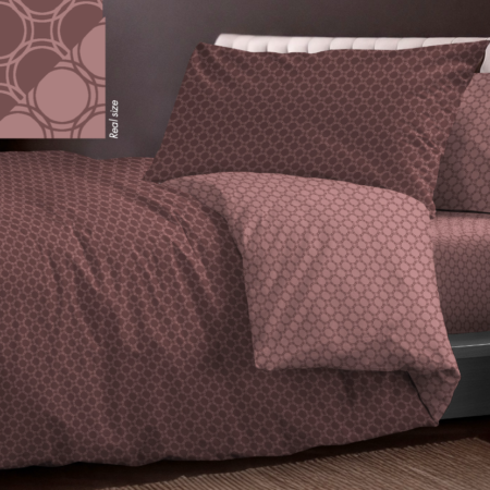 Tessitura Zambaiti Parure Copripiumino Matrimoniale Art. Minimal Bordeaux