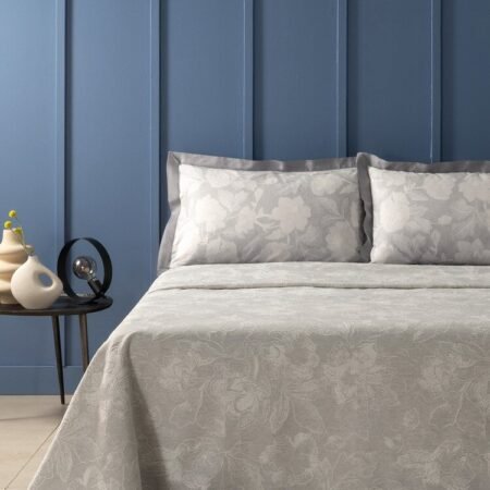 Zucchi Copriletto Leggero Matrimoniale Due Piazze Flow In Tessuto Jacquard cm 260x260 Colore Grigio