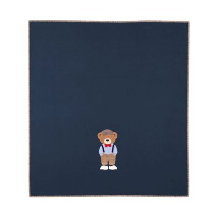 Maryplaid Plaid In Pile Con Applicazione Orsetto cm 160x180 Art. 6M85149 Blu