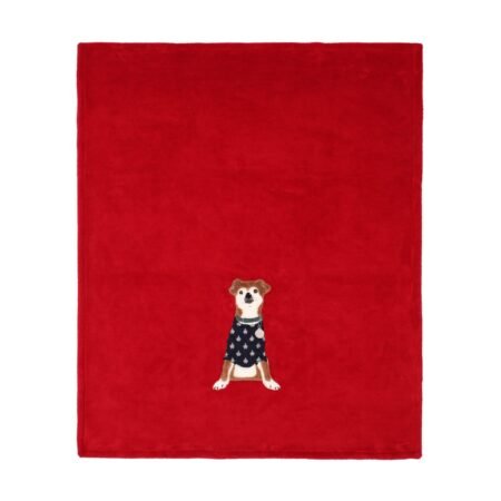 Maryplaid Plaid In Bussy Con Applicazione Dog cm 150x180 Art. 6M35154 Rosso