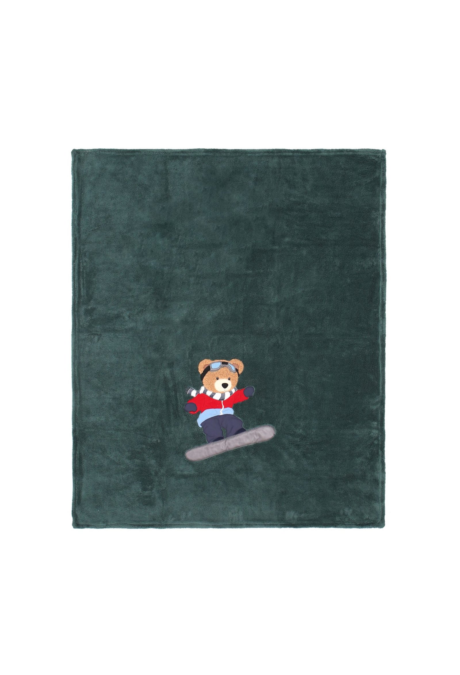Maryplaid Plaid In Bussy Con Applicazione Orsetto cm 150x180 6M35155 Verde