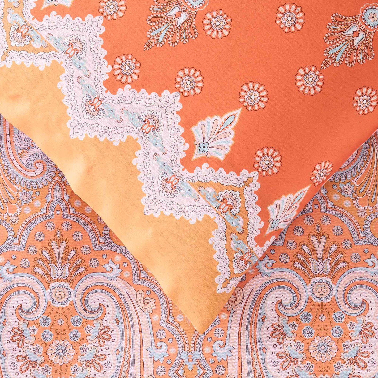 Bassetti Granfoulard Completo Copripiumino Matrimoniale In Raso Di Cotone Art. ISOLABELLA ARANCIO - immagine 3