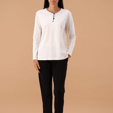 MaryHome Pigiama Donna Invernale 100% Cotone Interlock Art 6P85020