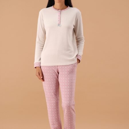 MaryHome Pigiama Donna Invernale 100% Cotone Interlock Art 6P85046