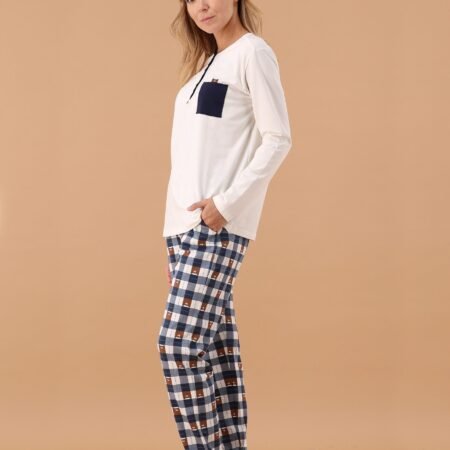 MaryHome Pigiama Donna Invernale 100% Cotone Interlock Art 6P85059