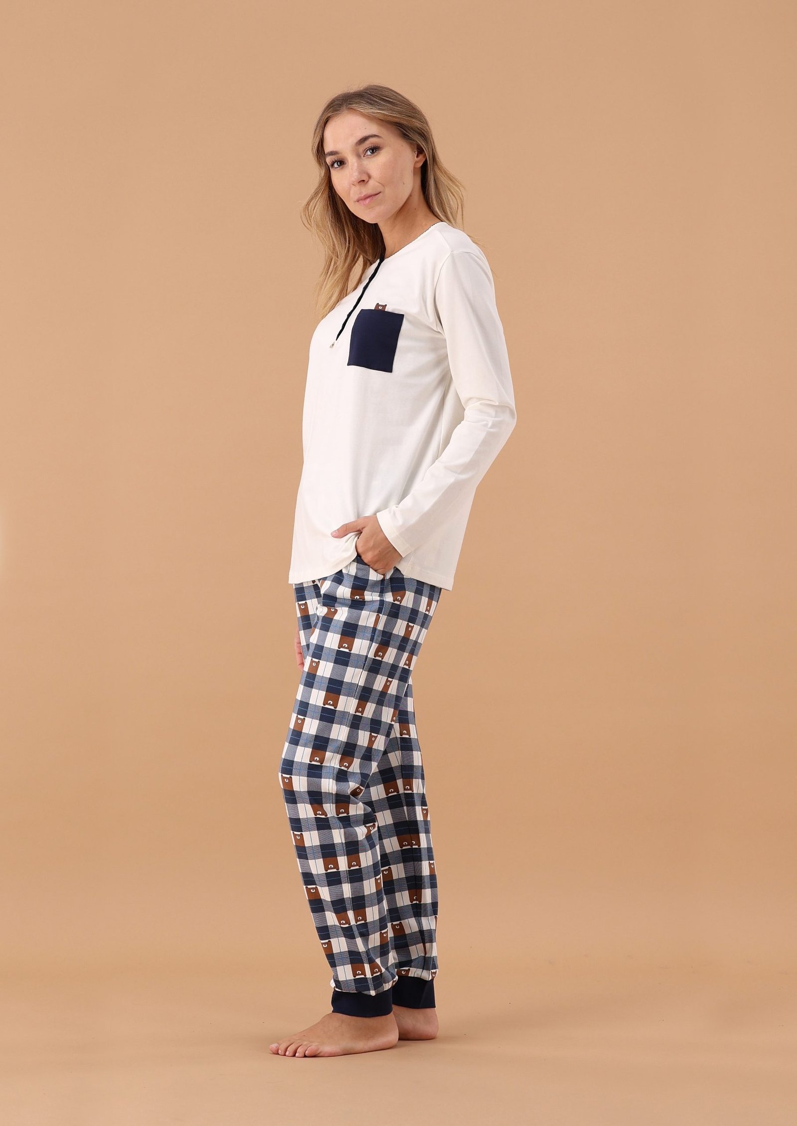MaryHome Pigiama Donna Invernale 100% Cotone Interlock Art 6P85059