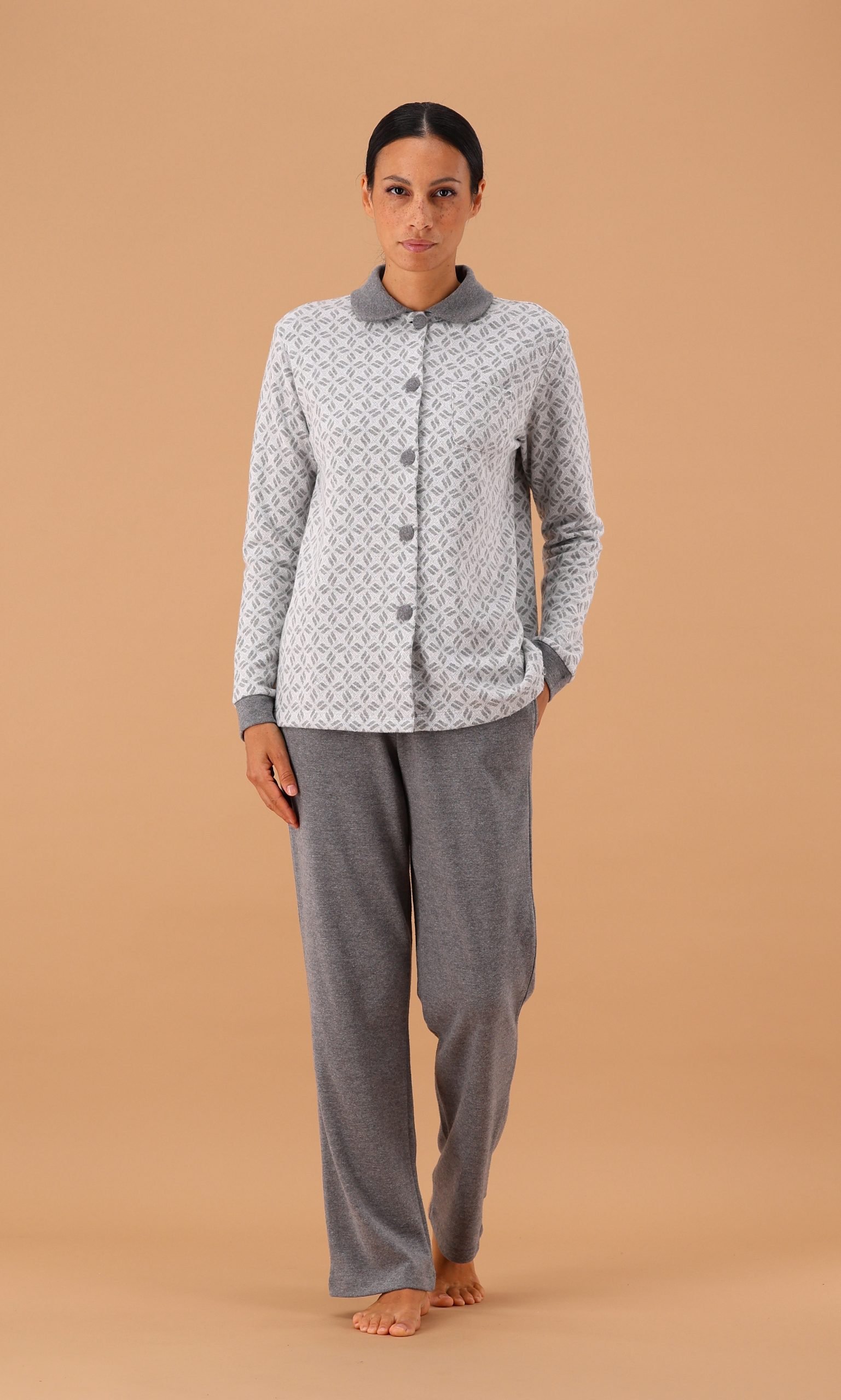 MaryHome Pigiama Donna Invernale in Punto Milano Art 6P85064