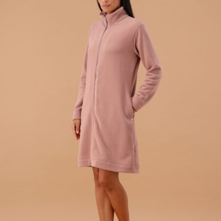 MaryPlaid - Vestaglia Donna in Pile Rosa Zip Frontale – Art. 6V84212