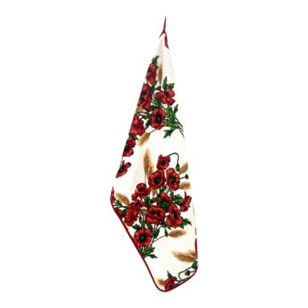 BOTTARO Strofinaccio in spugna stampata varie fantasie cm 50x70 PAPAVERI
