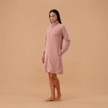 MaryPlaid - Vestaglia Donna in Pile Rosa Zip Frontale – Art. 6V84212