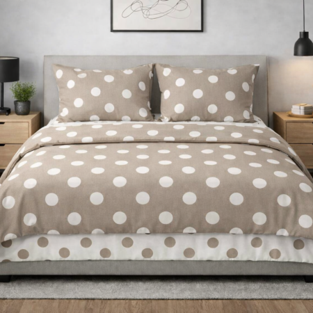 COGAL - Completo Lenzuola Copriletto Matrimoniale 100% cotone Beige