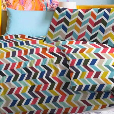 Zambaiti Completo Lenzuola Singolo 100% Cotone Made in Italy Art. ZIG ZAG