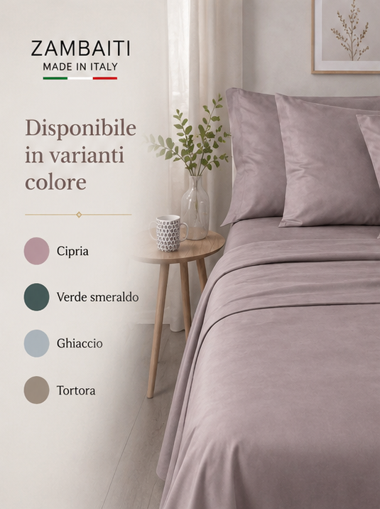 Zambaiti Completo Lenzuola Letto Piazza e Mezza alla Francese 100% Cotone - immagine 19