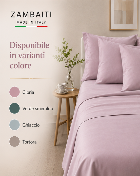 Zambaiti Completo Lenzuola Letto Piazza e Mezza alla Francese 100% Cotone - immagine 9