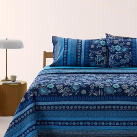 Bassetti Granfoulard Copriletto Trapuntato Matrimoniale Cotone 100% cm 265x255 Art. VARIGOTTI BLU