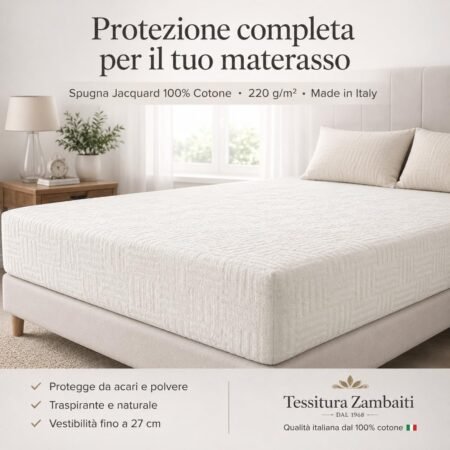 ZAMBAITI Coprimaterasso Elasticizzato In Spugna Jacquard Con Angoli Art. Speedy