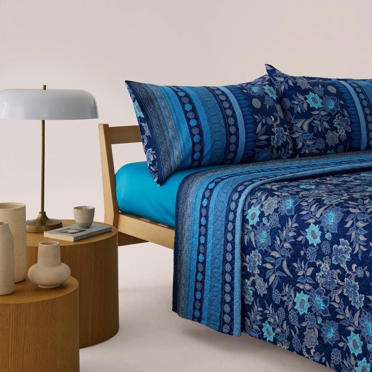 Bassetti Granfoulard Copriletto Trapuntato Matrimoniale Cotone 100% cm 265x255 Art. VARIGOTTI BLU - immagine 2