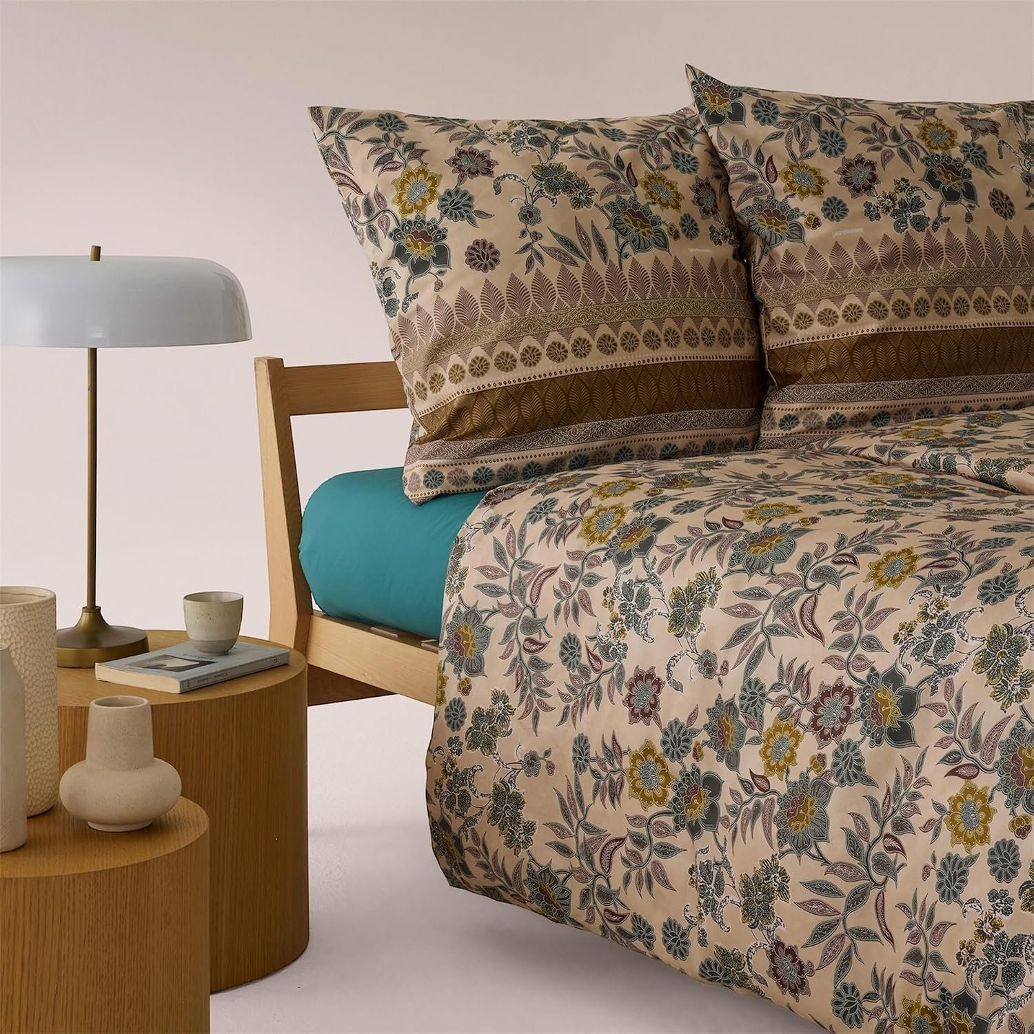 Bassetti Granfoulard Completo Letto Matrimoniale Lenzuola Raso di Puro Cotone Lenzuolo Sopra + Sotto con Angoli Maxi + 2 Federe (VARIGOTTI BAMBOO) - immagine 2