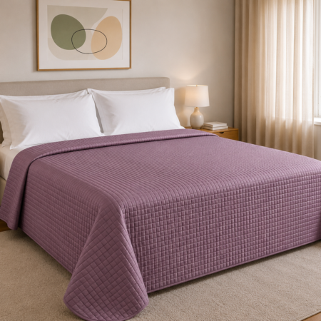 Zambaiti Trapuntino Matrimoniale in Raso di Cotone 260x260 cm – Copriletto Trapuntato