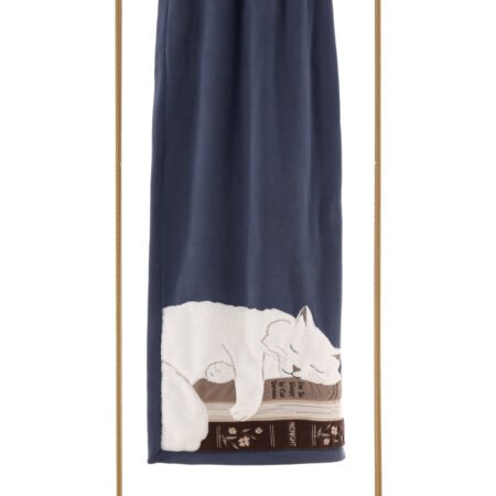Coperta Plaid Morbidissimo Con Ricamo e Applicazioni Per Divano, Letto cm 160x180 (COLLEZIONE INVERNO 2026-2027) (GATTINO BLU)