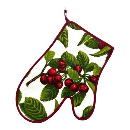 BOTTARO - Guanto da Forno 29x20 cm in Panama di Puro Cotone - CHERRY