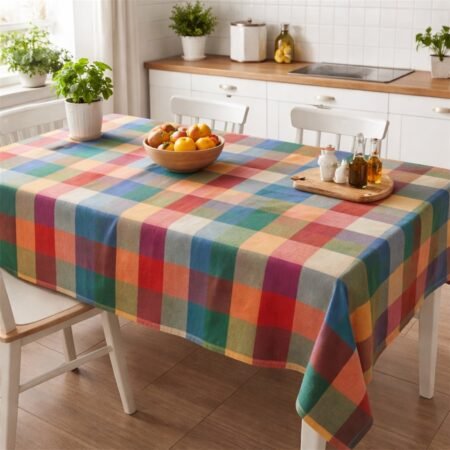Zambaiti - Tovaglia in Cotone Tinto Filo – Design a Quadri – Elegante, Resistente ed Economica Art. Cortina