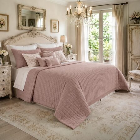 Blanc MARICLO Trapunta Matrimoniale Due Piazze Shabby Chic cm 260x260 in Microfibra Art. Aurora