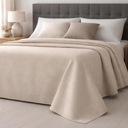Zambaiti Copriletto Leggero Singolo Estivo cm 170x260 – Misto Cotone Jacquard Tinto Filo – Art. York