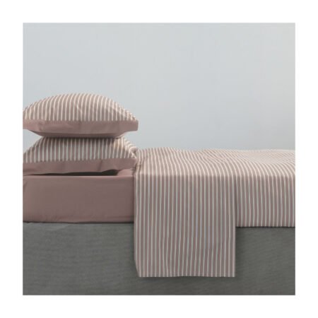 COGAL - Completo Lenzuola Singolo – Lenzuolo Sopra Maxi 155x290 cm, Sotto con Angoli 90x200x25 cm, 1 Federa Double-Face 50x80 - RIGHE STRETTE