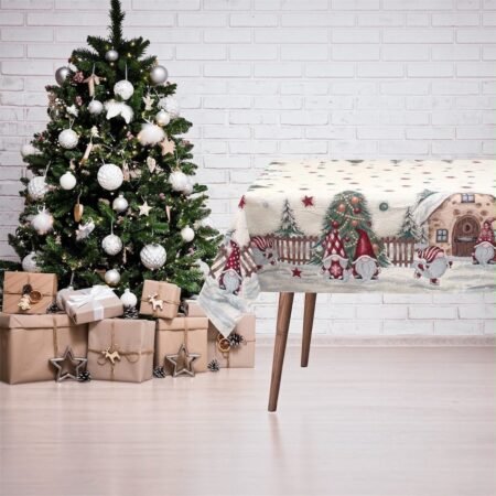 Zambaiti - Tovaglia Natalizia Gobelin 140x240 cm per 12 Persone – Elegante, Resistente, Made in Italy 7824