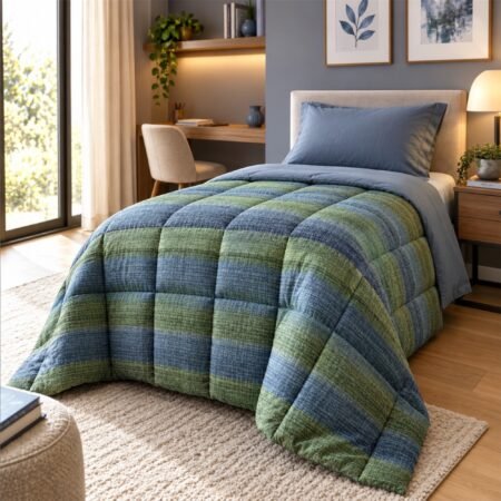 Zambaiti Tessitura Trapunta Invernale Singola Una Piazza doubleface in Microfibra – Calore, Comfort e Qualità - cm 170x260 Art. MERIDA VERDE